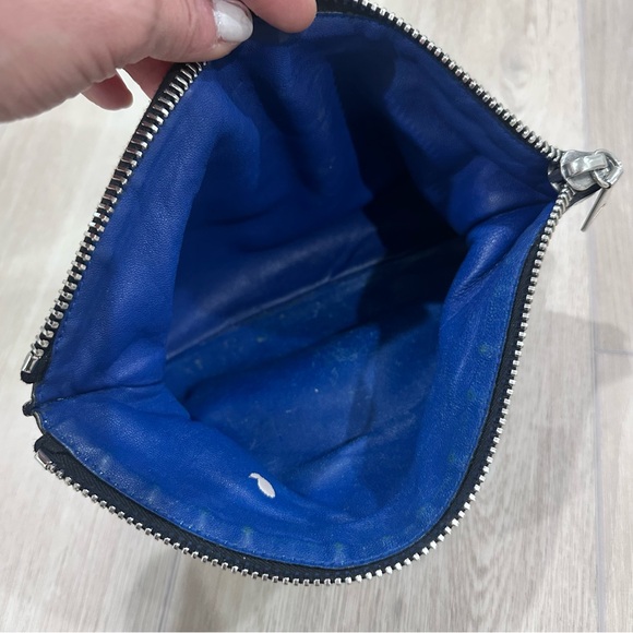 Proenza Schouler camo leather pouch bag blue leather lined travel make up - Picture 4 of 5